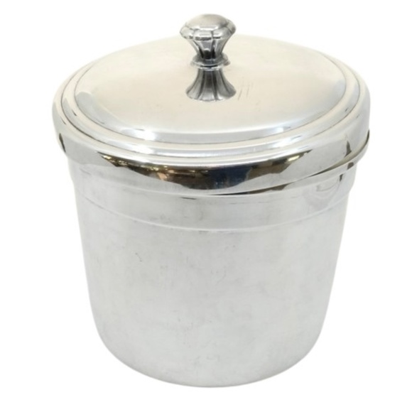 VINTAGE~ WM Rogers~#664~MID-CENTURY MODERN SILVER PLATED ICE BUCKET w/LINER - Picture 1 of 5